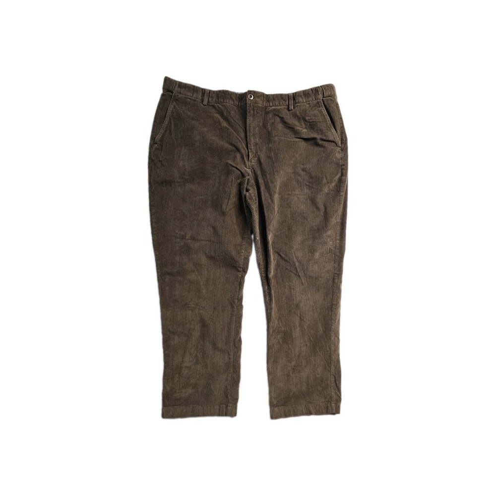 L.L. BEAN Men's Comfort Waist Curdoroy Pants Brown 46x32